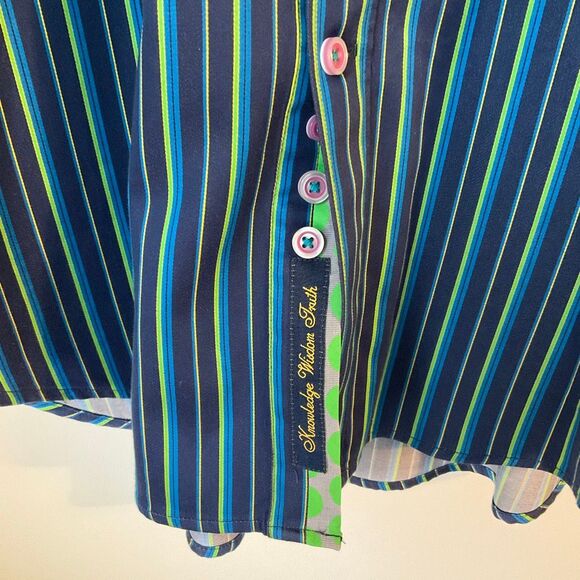 Robert Graham X Multicolor Abstract Contrasting Cuff, Large. Perfect - Picture 10 of 12